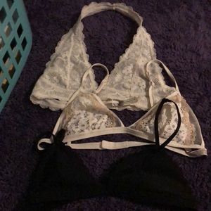 3 medium bralettes .